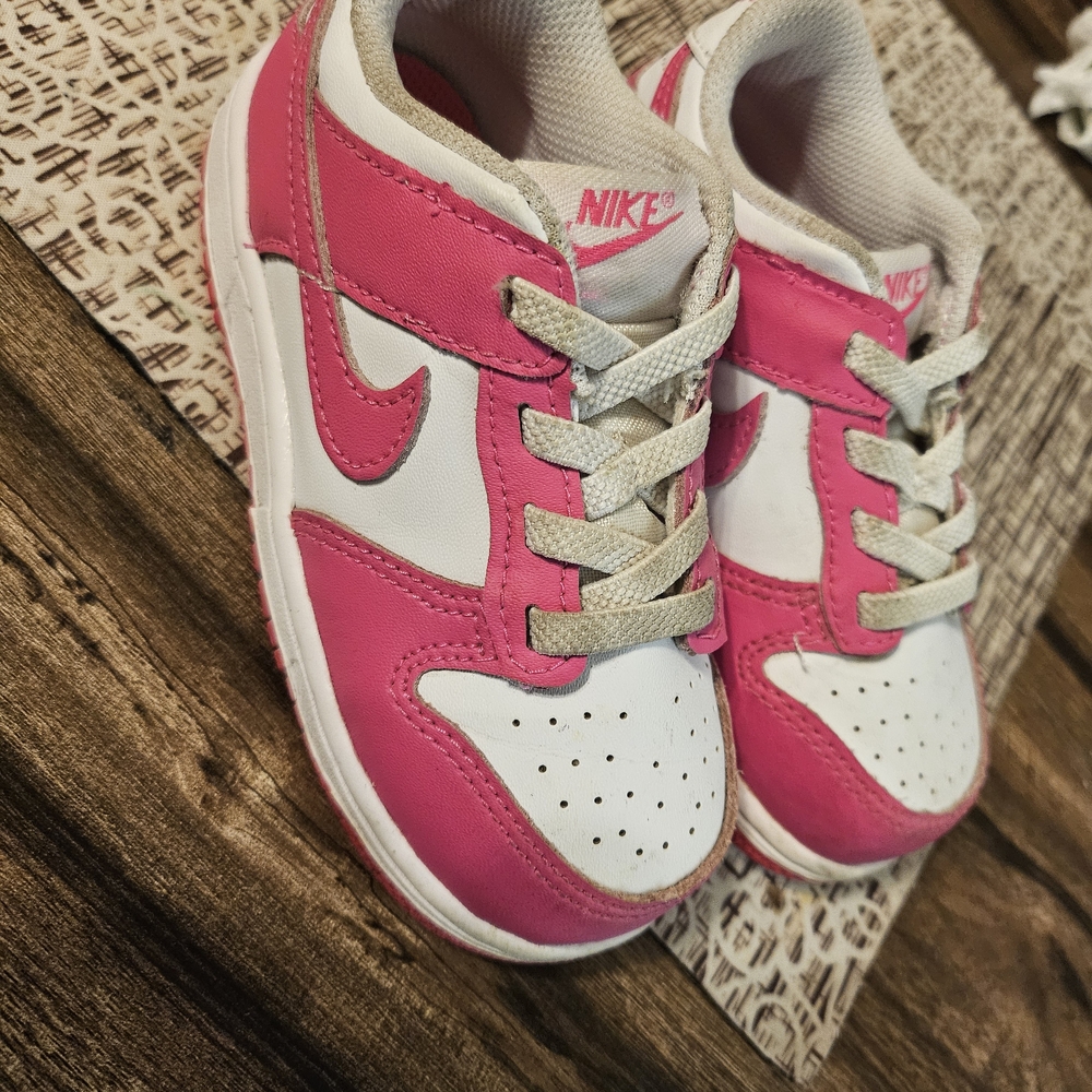 Nike Kids' Pink and White Low-Top Sneakers